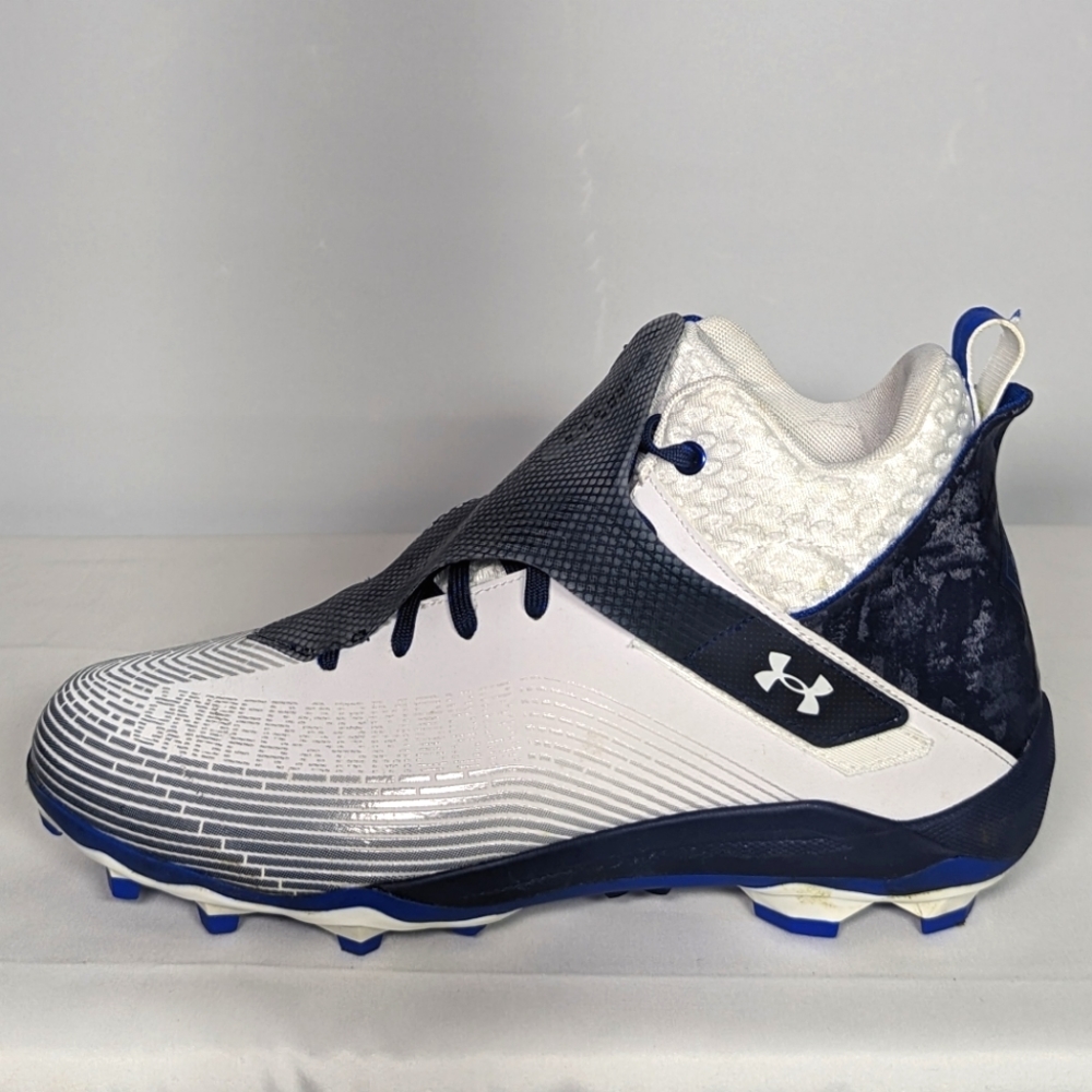 Under Armour Mens Highlight Hammer Mc Football Shoe Sz 12.5 blue/white